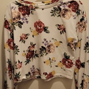 Floral crop top sweater